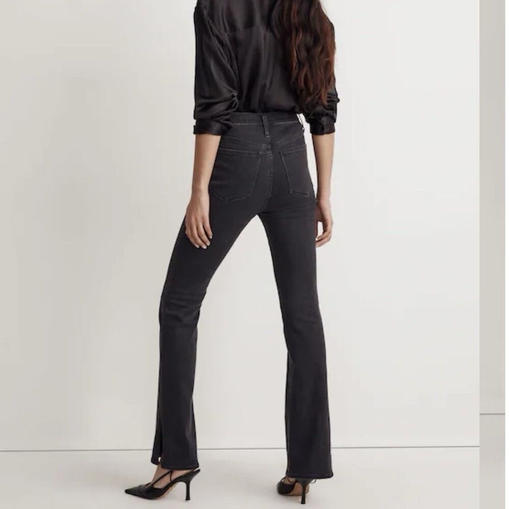 High-Rise Black Slim Bootcut Jeans - Women's